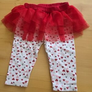 Carter's Vibrant Red Heart Leggings 9M